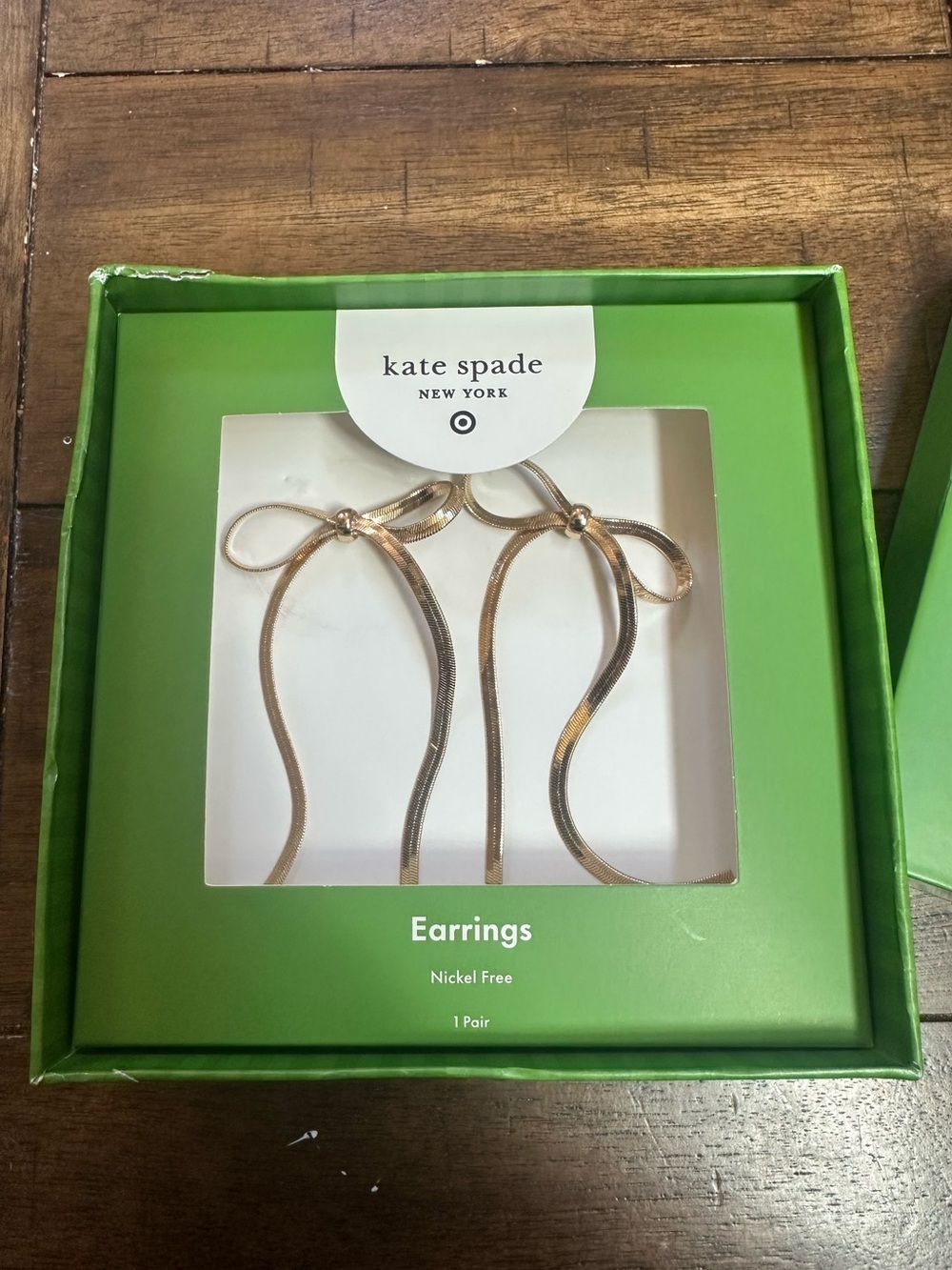 NIB Kate Spade x Target Gold Bow Drop Earrings